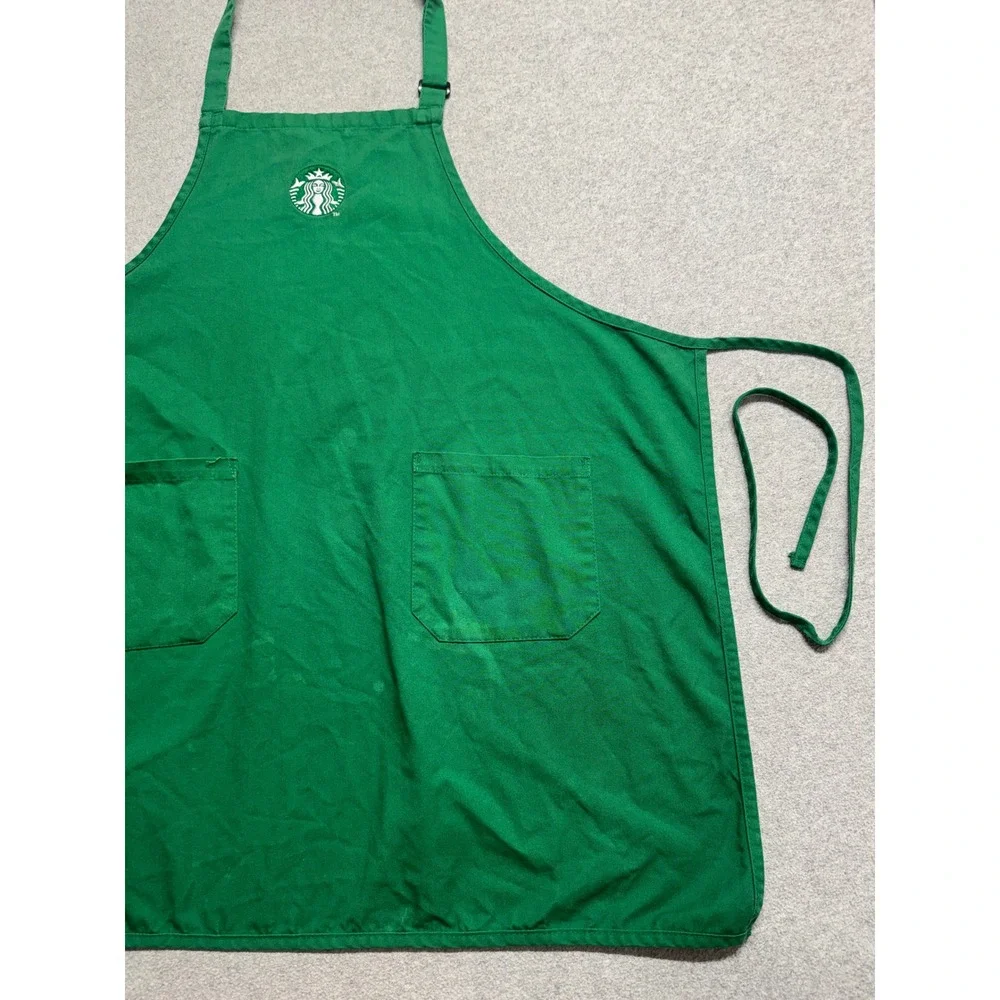 Starbucks Green Barista Apron Coffee Shop Uniform Adjustable 2 Pocket Siren Logo